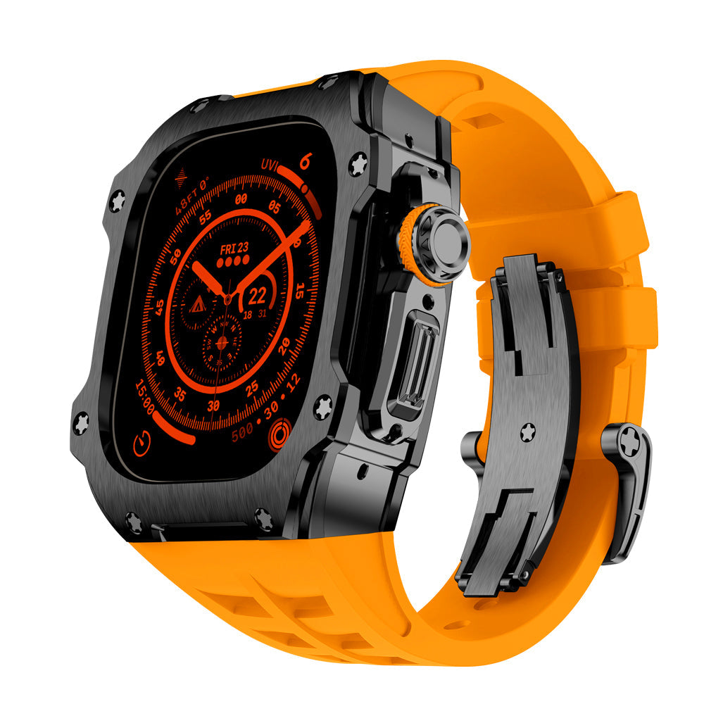 316L Stainless Steel & Silicone Watch Band for Apple Watch 49mm
